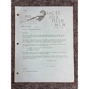 Pure Oil Commando Corps Message 1946 #48 Crankcase Ventilation Facts Field Men